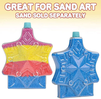 ArtCreativity Snowflake Sand Art Bottles, Pack of 12, Clear Containers for Sand Art, Fun Craft Party Supplies and Party Favors for Kids - Sand Sold Separately