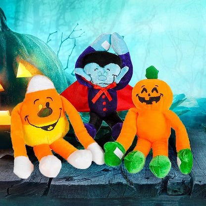 ArtCreativity Plush Halloween Toys, Set of 6, Assorted Characters, Halloween Stuffed Toys with Long Arms, Indoor Halloween Decorations and Party Supplies, Velcro on Hands for Easy Hanging