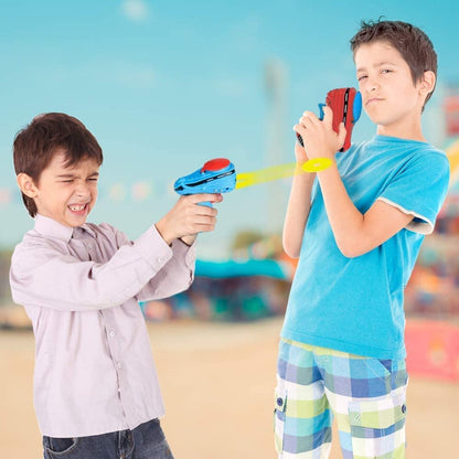 ArtCreativity Auto Disc Shooter, Set of 2 Disk Launcher Toy Guns with 1 Blaster and 6 Foam Discs Each, Outdoor Games and Activities for Summer, Backyard, Picnic Fun, Colors May Vary.