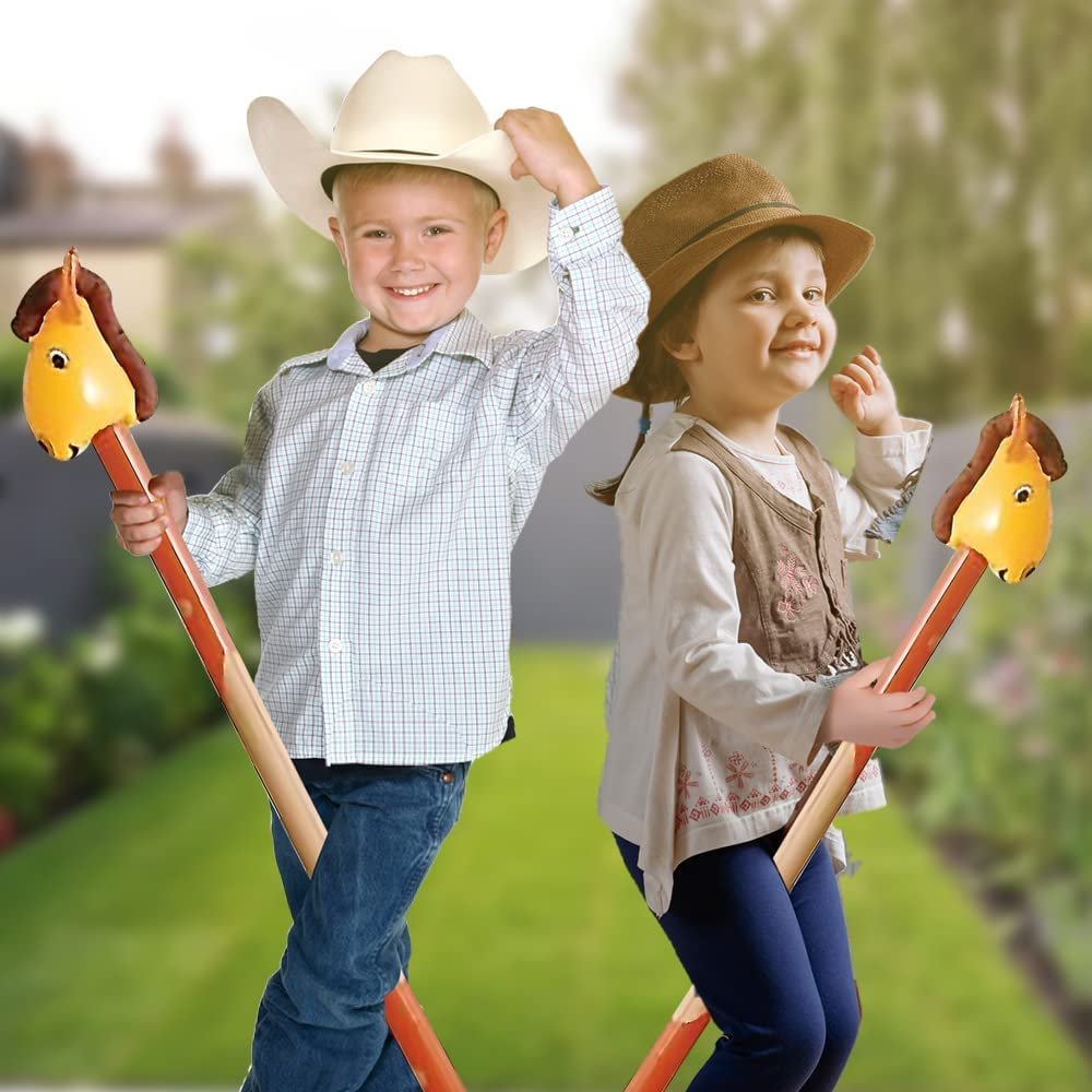 ArtCreativity Inflatable Riding Horse, 1 Piece, 56 Inch Stick Horse Inflate, Cowboy Toy for Kids, Inflatable Horse on a Stick for Hours of Fun, Cowboy Costume Accessory for Boys and Girls