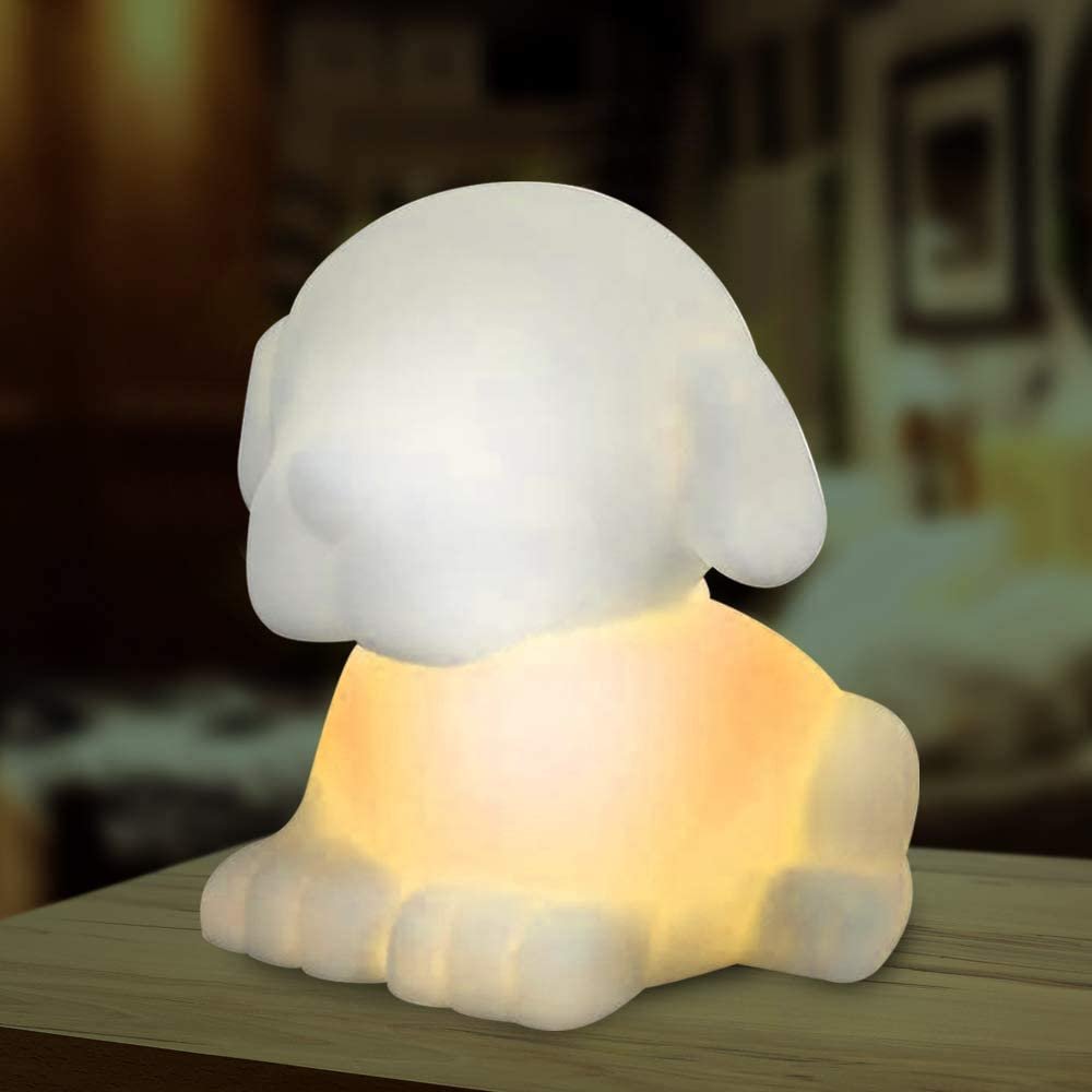 Color Changing Dog LED Lamp, Night Light Cycles Through Awesome Colors, Battery-Operated Decorative Light for Kids, Bedroom Decor Nightlight for Boys and Girls