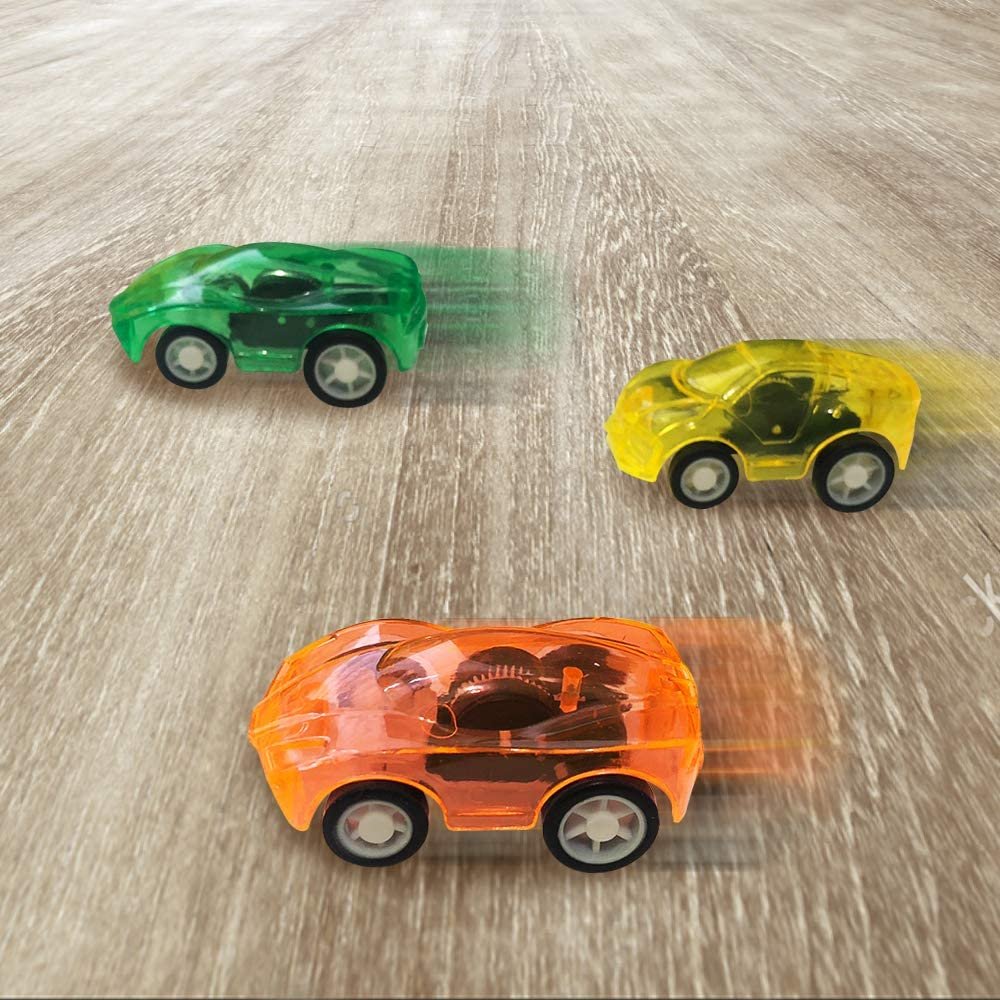 2.25" Pull Back Mini Toy Cars for Kids - 24 Pack - Pullback Racers in Assorted Colors - Birthday Party Favors for Boys and Girls, Goodie Bag Fillers, Small Carnival and Contest Prize