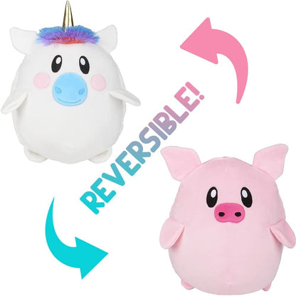 ArtCreativity Reversible Plush Animal, 1 Piece, Reversible Plush Toy for Kids with Unicorn and Pig Designs, Playroom, Bedroom, and Baby Nursery Decoration, Great Gift Idea for Ages 3 and Up