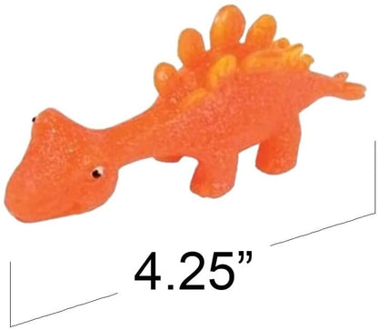 ArtCreativity Stretchy Slingshot Dinosaur Toys, 4 Packs with 2 Dinos Each, Sling Shot Dino Toys for Kids, Outdoor Shooting Toys for Boys & Girls, Fun Dinosaur Birthday Party Favors, Goodie Bag Fillers