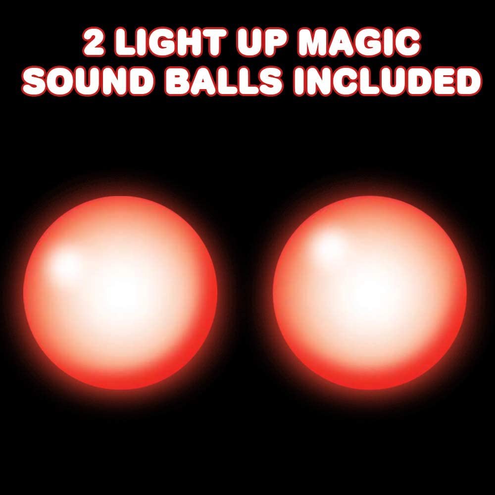 Light-Up Glow Sound Balls for Kids, Set of 2, LED Balls That Make Eerie Sounds, LED Toys for Mesmerizing Magical Play, Fun LED Birthday Party Favors for Boys and Girls