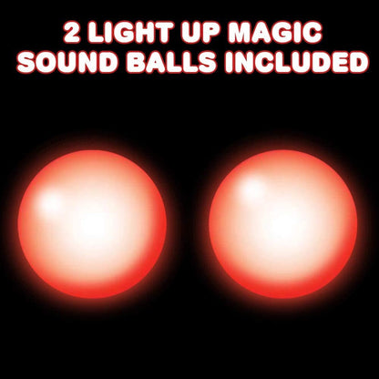 ArtCreativity Light-Up Glow Sound Balls for Kids, Set of 2, LED Balls That Make Eerie Sounds, LED Toys for Mesmerizing Magical Play, Fun LED Birthday Party Favors for Boys and Girls