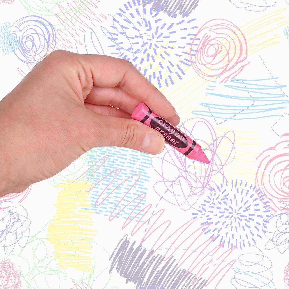 2.5" Crayon Erasers for Kids - Set of 36 - Durable Pencil Rubbers in Assorted Colors - Unique School Stationery Supplies - Birthday Party Favors for Boys and Girls, Classroom Prize
