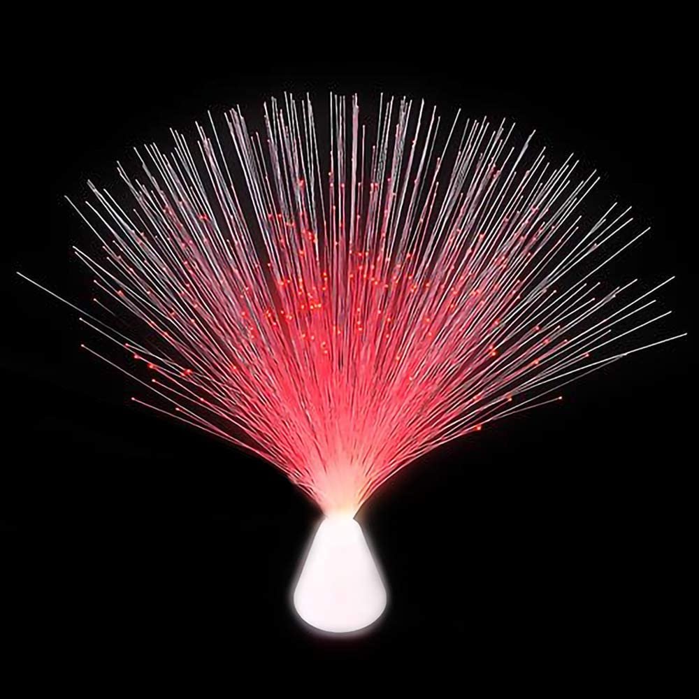 Red Micro Fiber Optic Light - 9"es Tall - Beautiful Decorative Lamp with Batteries - For Unique Bedroom, Living Room Decor - Party Lighting Decoration - Great Gift Idea or Game Prize