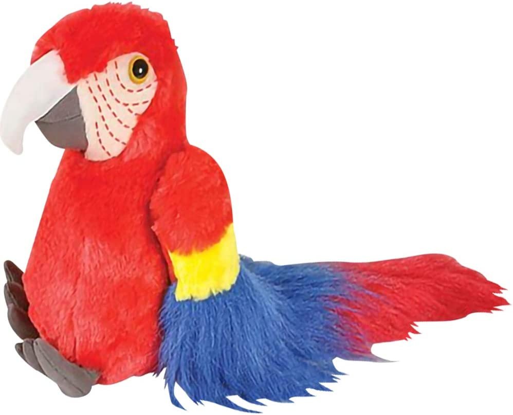 Plush Macaw, Colorful Stuffed Parrot Toy for Kids, Cute Home and Nursery Animal Decorations, Pirate Party Prop, Best Gift Idea for Bird Lovers, 1 PC - Colors May Vary