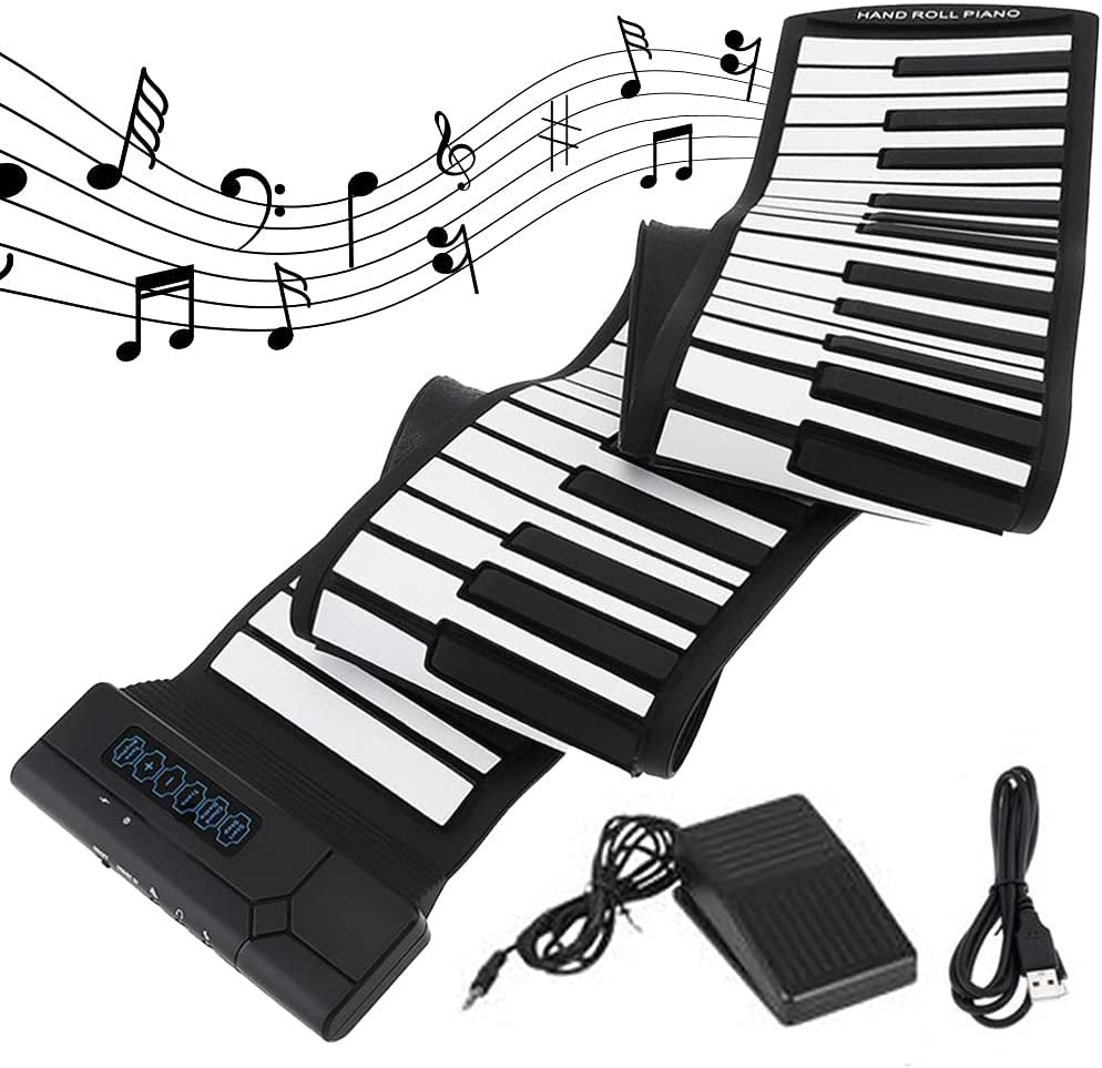 ArtCreativity Electric Roll Up Piano, Foldable Piano Keyboard for Kids and Adults, 88-Key Electric Keyboard with Sustain Pedal and USB 5V Cord, Travel-Friendly Kids’ Music Toys, Great Gift Idea