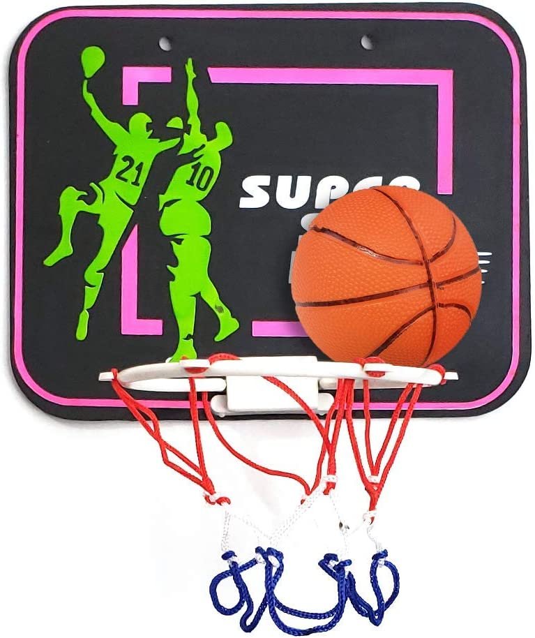 Plastic Basketball Hoop Game for Kids and Adults, Includes 1 Mini Ball, 1 Back Board Net, Hanging Stickers, Indoor Basketball Set for Home, Office, Bedroom, Best Gift for Boys and Girls