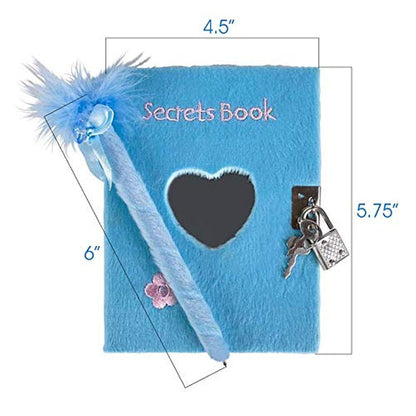 ArtCreativity Notebook and Pen Set for Kids, Set of 3, Feather-Tipped Pen and Small soft plush Note Pad with lock and keys, Fun Stationery Party Favors, Goodie Bag Fillers, Teacher Rewards