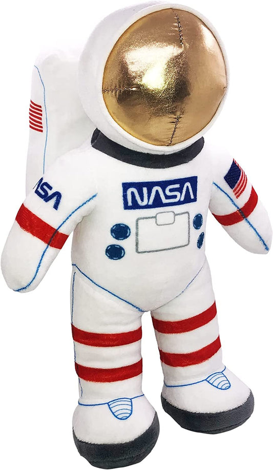 12” Plush Toy Astronaut Figurine, Realistic Plush Astronaut Toy with NASA & USA Flag Arm Patches, Super-Soft Stuffed, Astronaut Decor, Space Decor Astronaut Toys for Kids 3-5, Toddler Birthday Gift