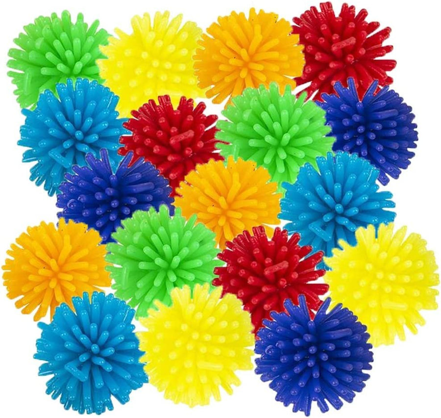 Spiky Hedge Balls for Kids, Sensory Fidget Balls in Vibrant Colors - Bulk Pack of 24