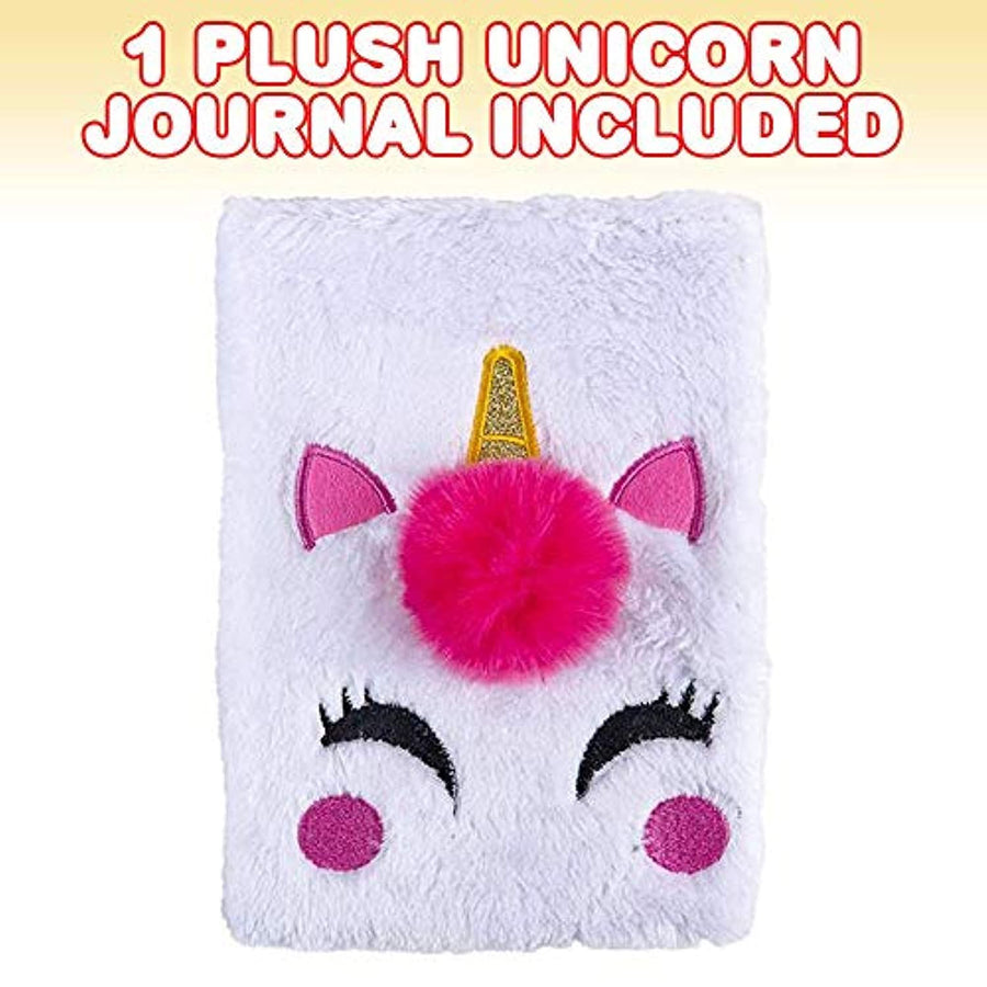 Unicorn Plush Journal for Kids, Cute Diary for Girls with 80 Lined Pages, Notebook for Journaling and Drawing, Unicorn Birthday Gift, Unique Back to School Supplies