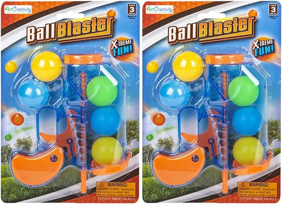 ArtCreativity 5 Inch Ball Launchers, Set of 2, Each Set with 1 Toy Blaster Gun and 5 Plastic Balls, Cool Shooting Toys for Kids, Fun Toys for Outdoors, Indoors, Yard, Camping, Best Birthday Gift Idea