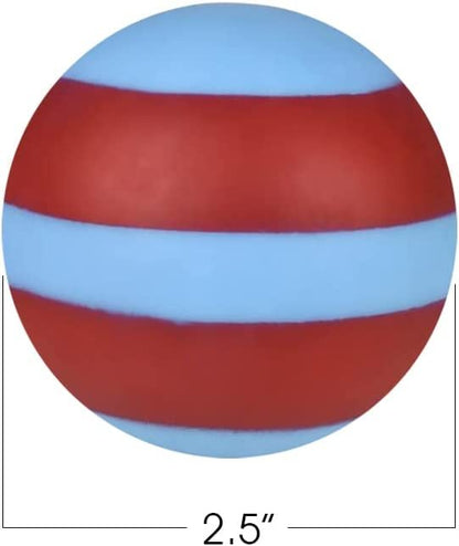 ArtCreativity Stretchy Striped Gummi Balls, Set of 6, Stress Relief Fidget Sensory Toys for Autistic Children, Anxiety, and ADHD, Spongy Squeeze Toy Party Favors, Goodie Bag Fillers for Kids