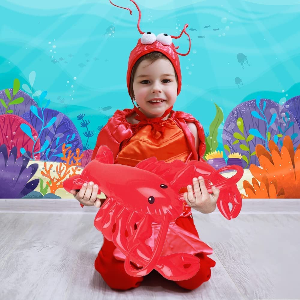 Lobster Inflate, 1 PC, Animal Party Decorations and Supplies, Blow-Up Lobster Inflate for Animal Birthday Party Favors, Pool Party Float, and Game Prize for Kids