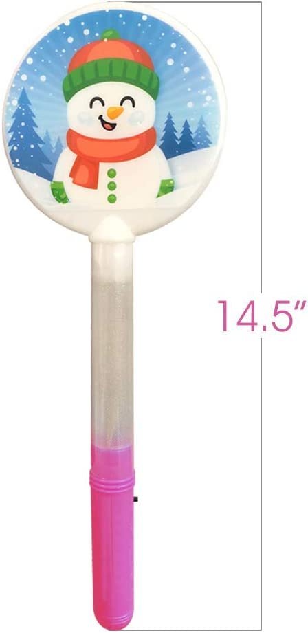 Light Up Snowman Wands, Set of 3, 14.5" Flashing LED Wands for Kids with Batteries Included, Thrilling Light Show, Fun Gift, Holiday Stocking Stuffers for Boys and Girls