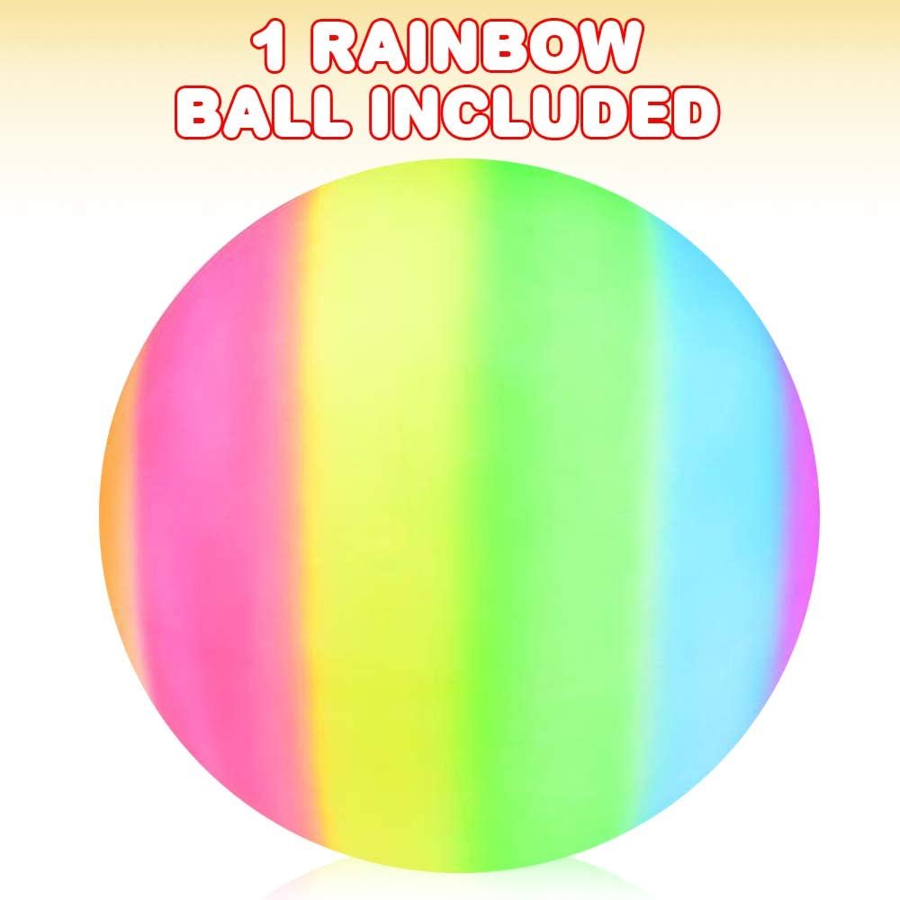 ArtCreativity Rainbow Playground Ball for Kids, Bouncy 18 Inch Rubber Kick Ball for Backyard, Park and Beach Outdoor Fun, Beautiful Rainbow Colors, Durable Outside Play Toys for Boys and Girls