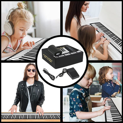ArtCreativity Electric Roll Up Piano, Foldable Piano Keyboard for Kids and Adults, 88-Key Electric Keyboard with Sustain Pedal and USB 5V Cord, Travel-Friendly Kids’ Music Toys, Great Gift Idea