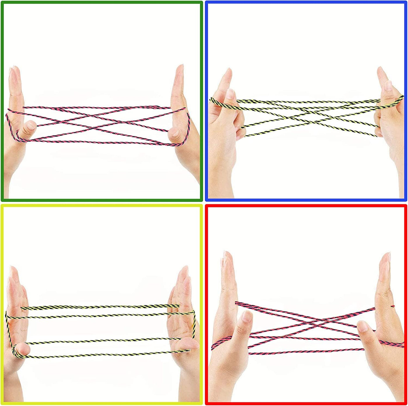 63" String for Cat’s Cradle Game, 2 Pieces, Long & Slightly Stretchy, Classic Indoor and Outdoor Fun for Kids, Party Favor and Gift for Boys and Girls, Updated: Continuous Loop
