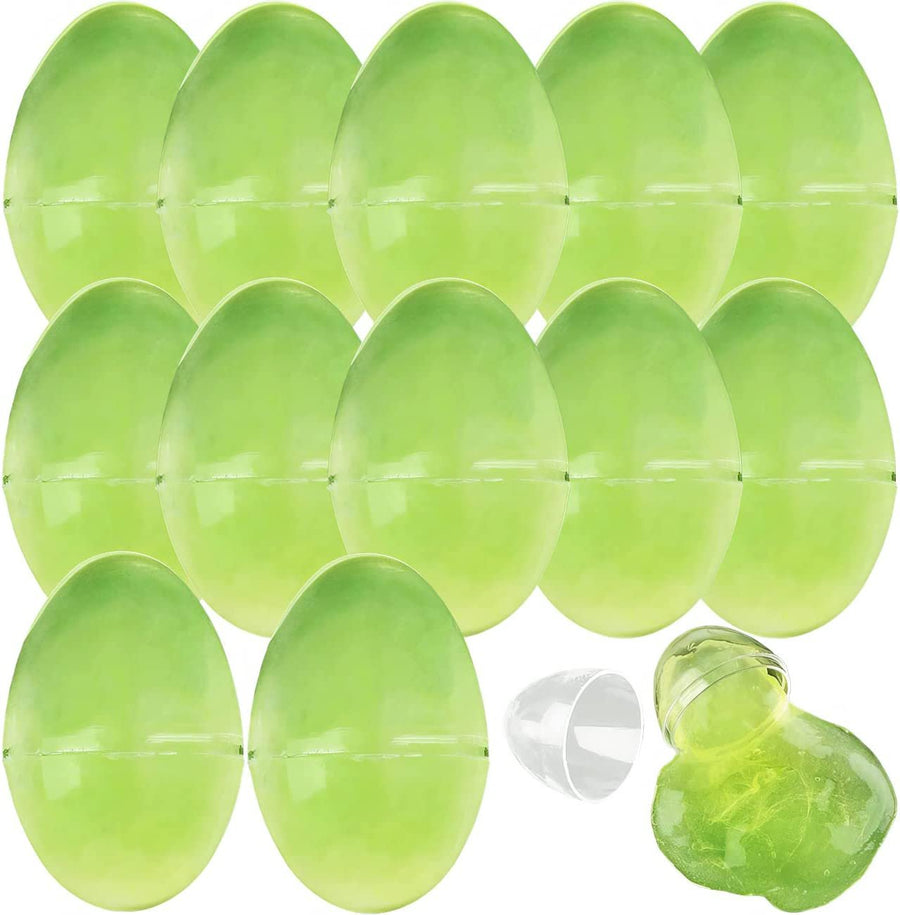 Glow in The Dark Putty Eggs for Kids, Set of 12, Pre Filled Easter Eggs with Glowing Putty Inside, Stress Relief Toys for Kids, Easter Egg Hunt Toys and Easter Goodie Bag Stuffers