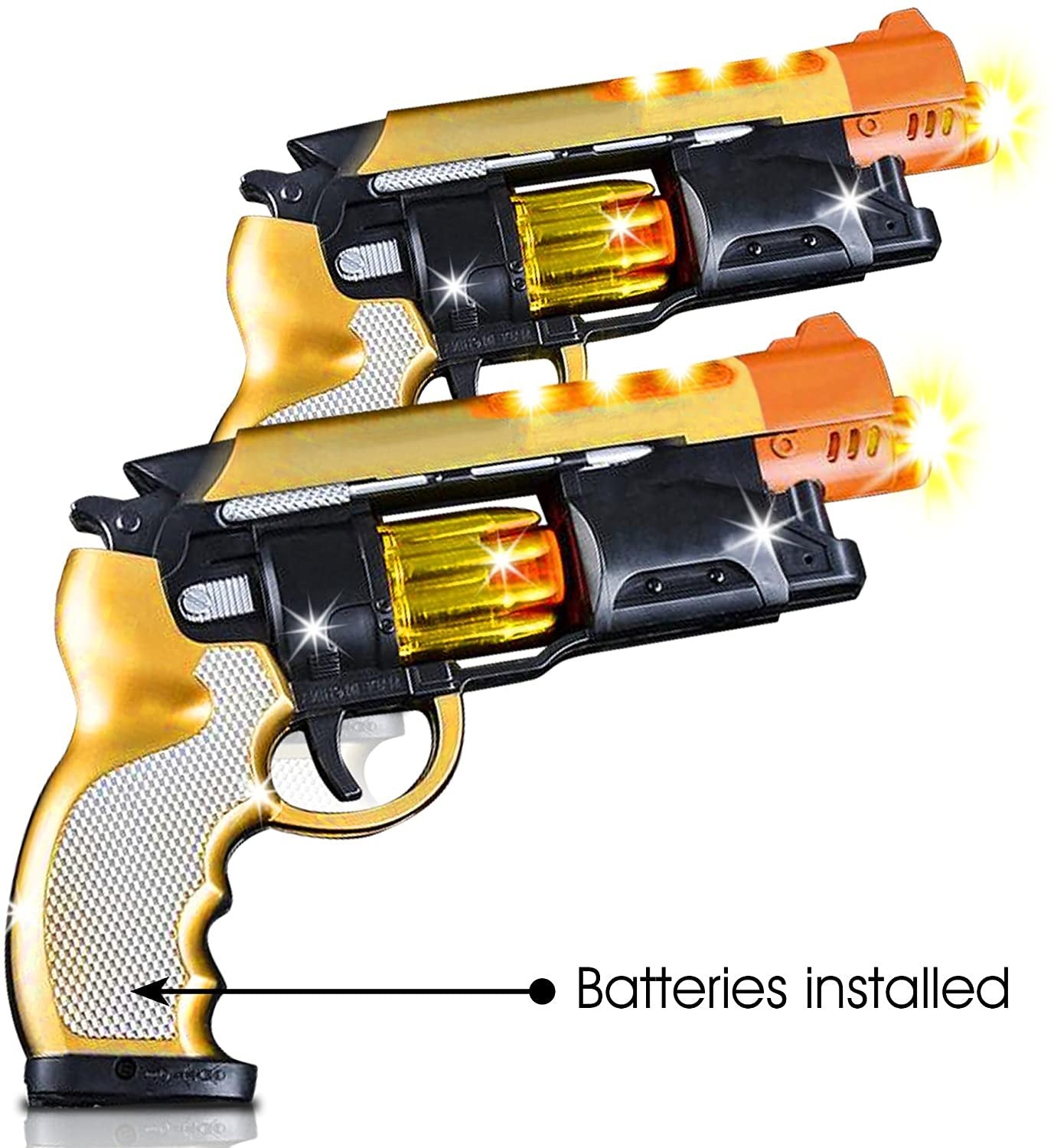 Blade Runner Toy Pistol by ArtCreativity Toy Gun for Kids with LED and Sound Effects, Design, Batteries Included, Sturdy Plastic Design, Great Gift Idea for Boys and Girls - 2 Pistols