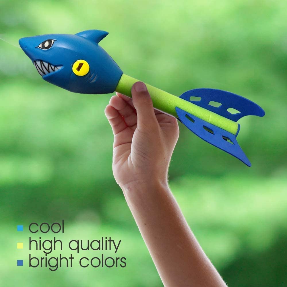 Shark Rockets for Kids, Set of 2, Foam Flying Toys for Boys and