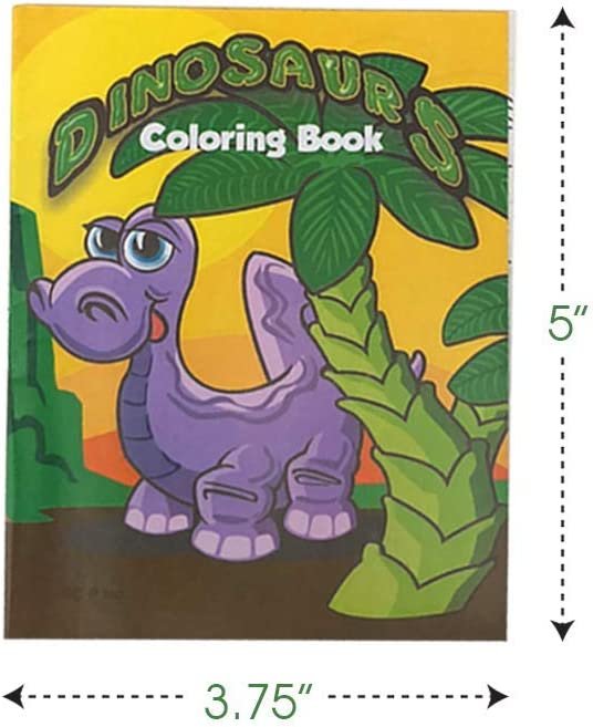 Dinosaur Coloring Books - Pack of 12-8 Paged Assorted Mini Color Booklets, Fun Goodie Bag Fillers, Dinosaur Birthday Party Favors and Activities for Boys and Girls