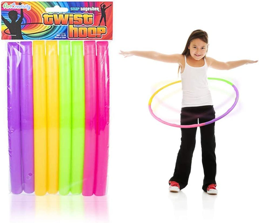 Detatchable Hula Hoops for Kids, Set of 6, Colorful Snap Together Adjustable Size Hoola Hoops, Playground Toys for Outdoor Fun, Birthday Party Favors for Boys and Girls