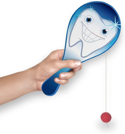 ArtCreativity Tooth Paddle Balls, Pack of 12, 9.5 Inch Wooden Paddleball with String, Assorted Bright Colors, Great Party Favors, Goodie Bag Fillers, Fun Activity Toys for Kids, Dental Toys Giveaways