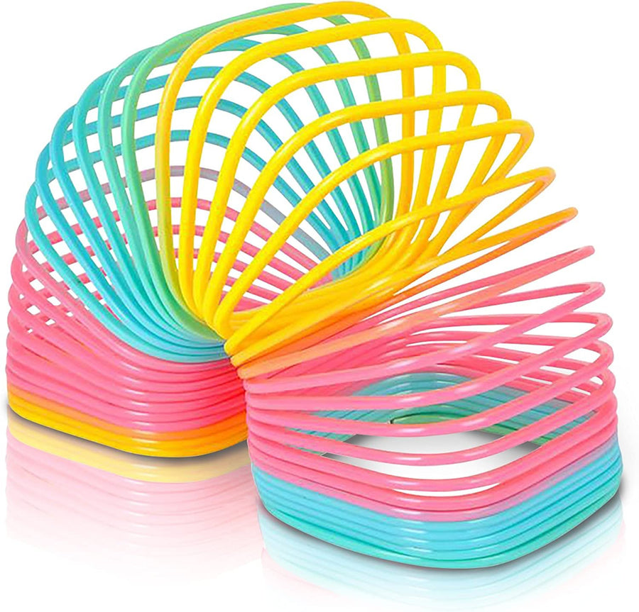 Jumbo Square Coil Spring Toy for Kids, 4.75" Plastic Coil, Giant Coil Spring Toy, Relieves Stress and Anxiety Fidget Toy, Unique Kids & Adults Valentines Stocking Stuffer Gift Idea, Novelty Gift