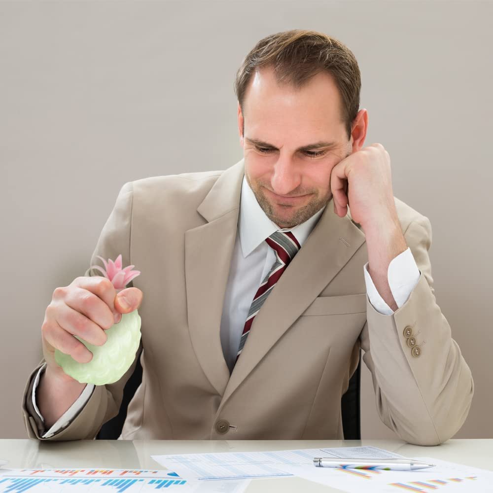 Squeezy Pineapple Toys Filled with Water Beads, Set of 4, Cute Stress Relief Sensory Toys for Boys and Girls, Fun Birthday Party Favors and Goodie Bag Fillers for Kids