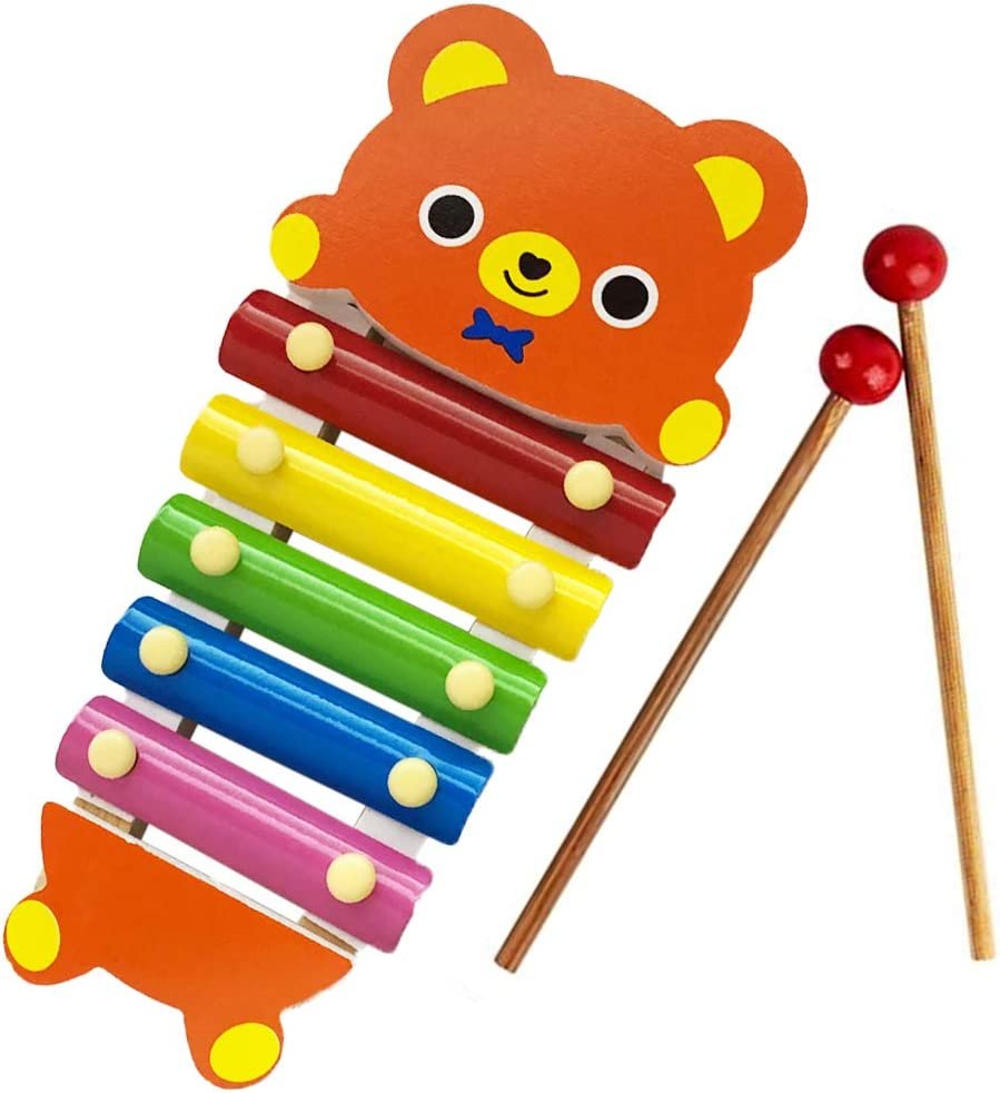 Teddy Bear Xylophone, 1PC, Fun Musical Instruments for Kids, Colorful Xylophone Music Toy with 2 Sticks, Development Learning Toys for Boys and Girls, Great Birthday Gift Idea