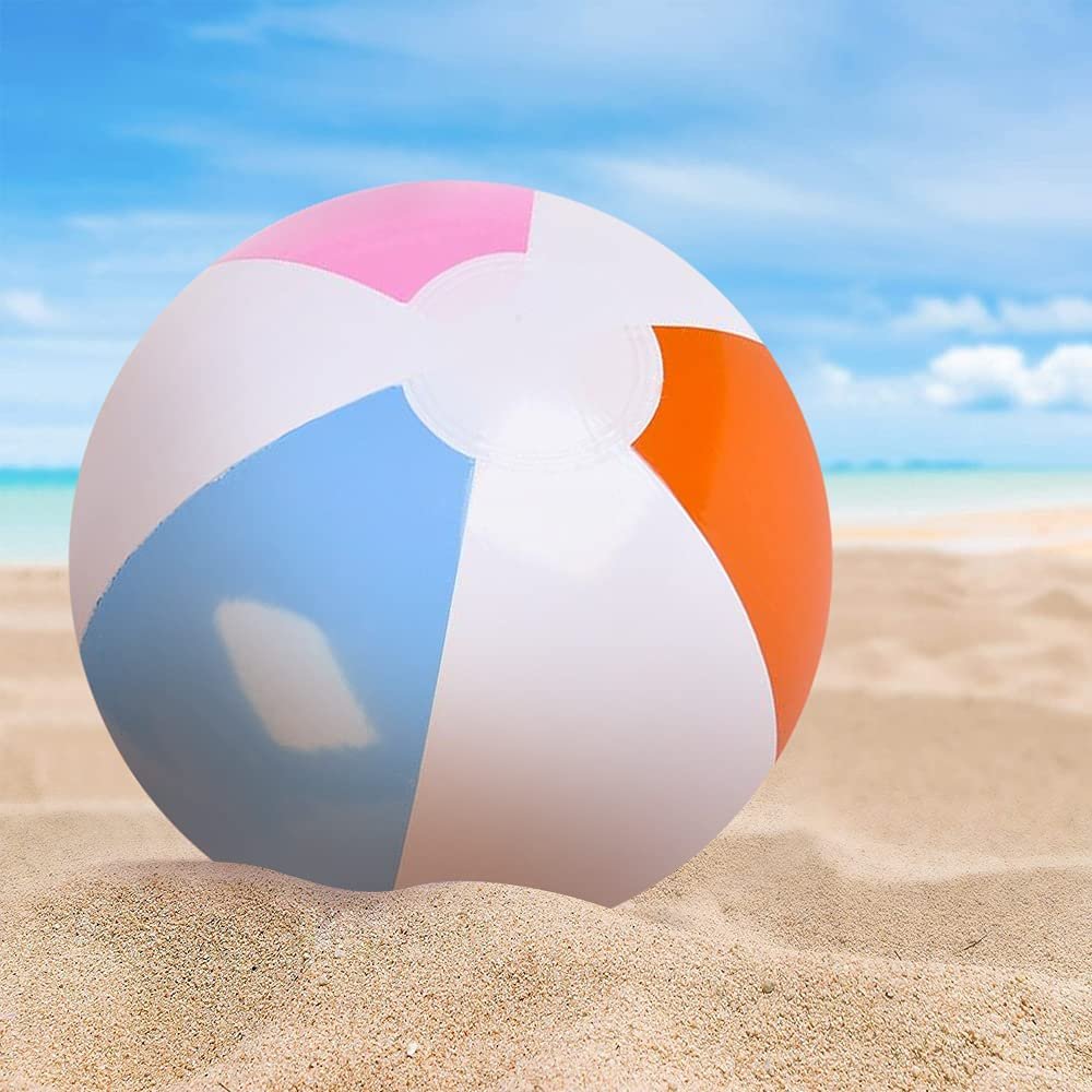 Beach Balls for Kids, Pack of 12, Inflatable Summer Toys for Boys and Girls, Decorations for Hawaiian, Beach, and Pool Party, Beach Ball Party Favors