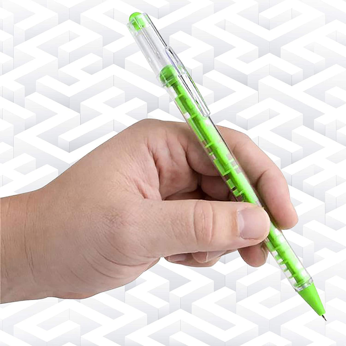 Gamie Maze Puzzle Novelty Pens for Kids and Adults - Pack of 12 - Pens with Built-in Ball Maze - Fidget Toy for Stress Relief - School and Office Stationery Supplies, Birthday Party Favors