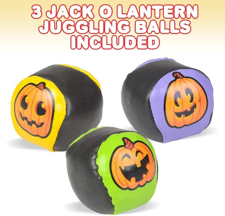 Jack-O-Lantern Juggling Balls Set for Beginners, Set of 3, Halloween Themed Juggle Ball Kit, Soft Easy Juggle Balls for Kids and Adults, Great for Halloween Celebrations