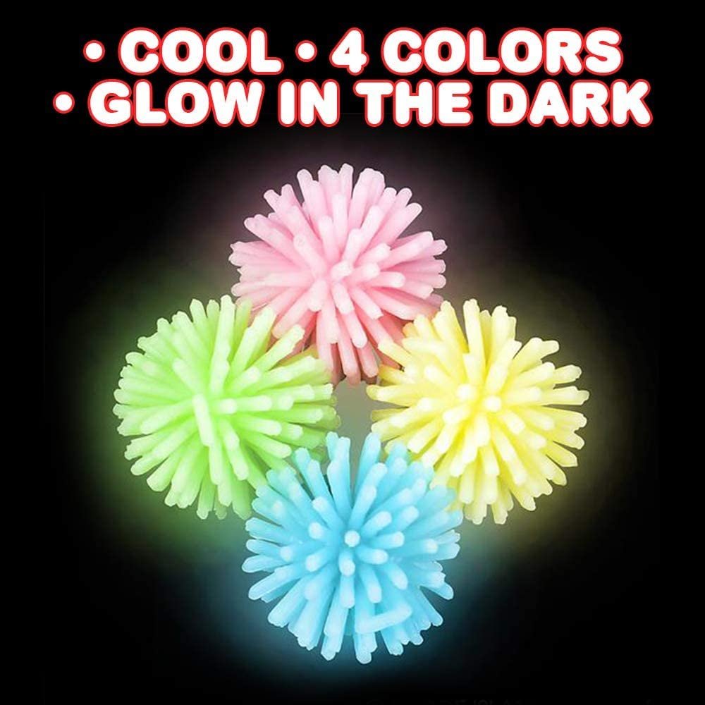 ArtCreativity Glow in The Dark Spiky Hedge Balls for Kids, Bulk Pack of 144, Soft Sensory Balls in Various Vibrant Colors, Calming Sensory Fidget Toys for Autistic Children, Fun Birthday Party Favors