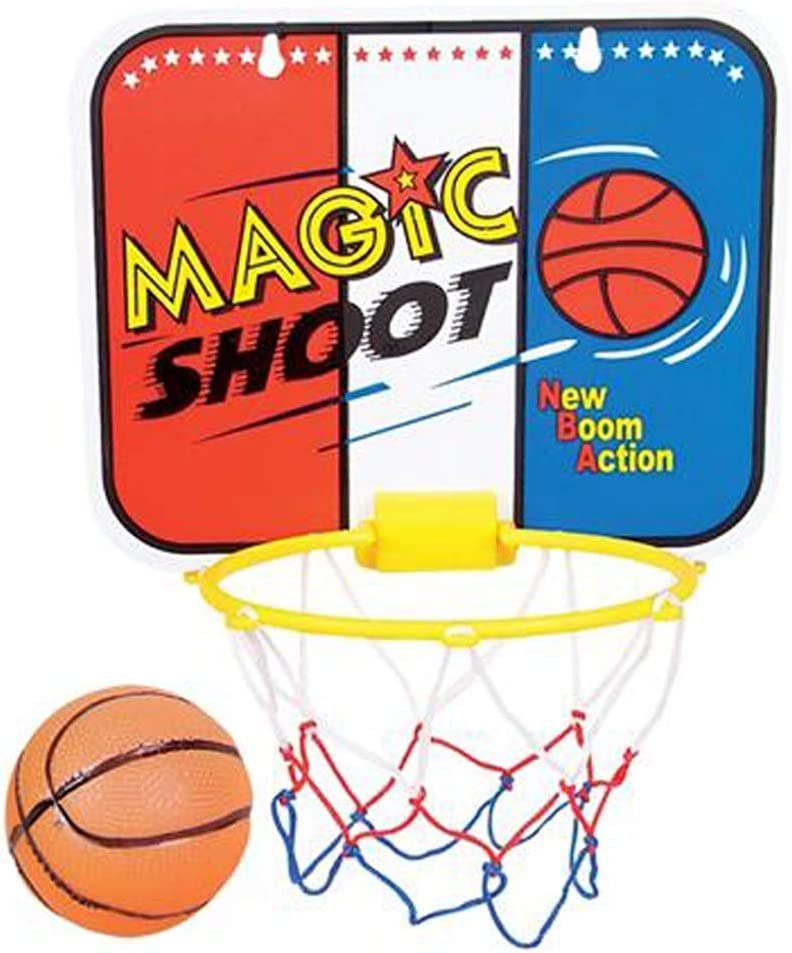 Magic Shot Mini Basketball Game for Kids, Includes 1 Mini Ball, 1 Backboard Net, & Hanging Stickers, Indoor Basketball Set for Home, Office, Bedroom, Best Gift for Boys and Girls