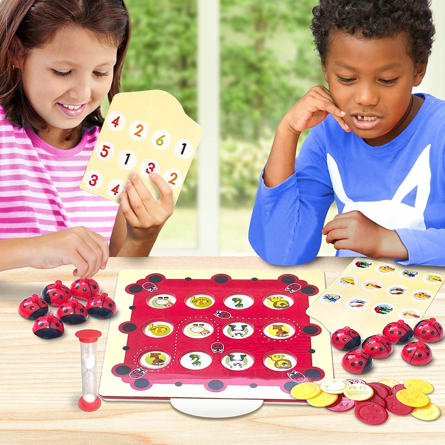 Gamie Ladybug Memory Matching Game for Kids - Fun Educational Learning Toy with 8 Match Games - Teaches Memory, Alphabets, Numbers, Colors and More - for Boys, Girls, Preschoolers