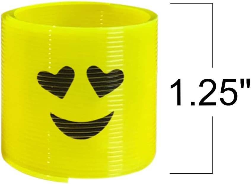 Mini Emoticon Coil Springs, Set of 12, Plastic Coil Springs with Emoticon Designs, Fun Birthday Party Favors for Kids, Goodie Bag Fillers for Boys and Girls