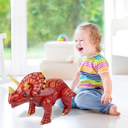 ArtCreativity Triceratops Inflate, 1 PC, Realistic-Looking Inflatable Dinosaur Toy, Cool Dinosaur Party Decorations, Stands Without Support, Unique Inflatable Pool Toys for Kids, 26 Inches Long