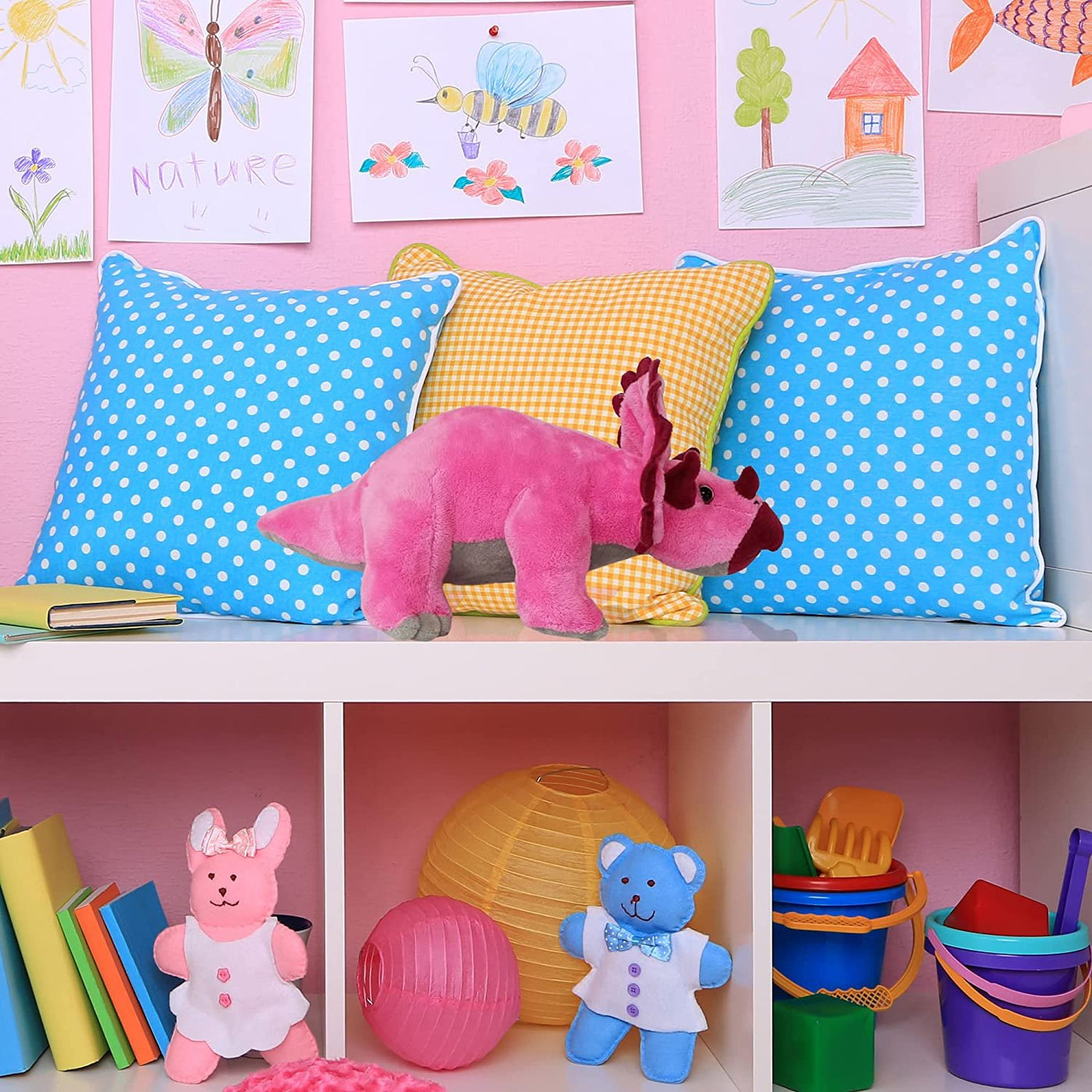 ArtCreativity Cozy Plush Triceratops Dinosaur, Soft and Cuddly Stuffed Animal for Kids, Unique Dinosaur Room Decoration, Great Gift Idea for Boys and Girls