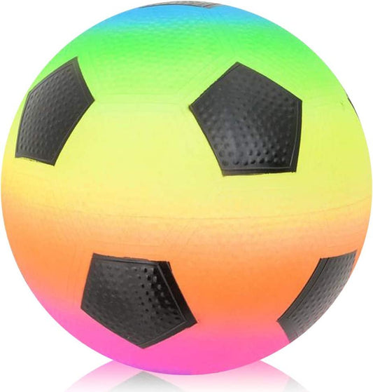 ArtCreativity Rainbow Soccer Playground Ball for Kids, Bouncy 9 Inch Kick Ball for Backyard, Park, and Beach Outdoor Fun, Beautiful Colors, Durable Outside Play Toys for Boys and Girls - Sold Deflated