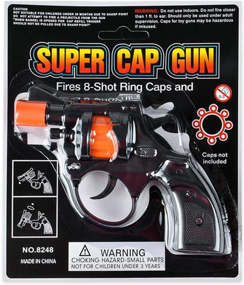 Shot Cap Revolver Toy Gun for Kids, Set of 2, Cool Shooter Toys for Boys and Girls, Kid-Safe Revolver Toy Pistol for Active Fun, Great Christmas or Birthday Gift for Children