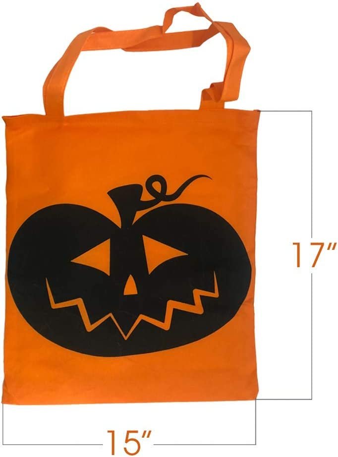 ArtCreativity Halloween Tote Bags, Set of 12, Durable Canvas Trick-or-Treat Bags for Candy, Treats, and Gifts, 4 Eye-Catching Designs, Halloween Party Favor Goodie Bags for Kids, 17 x 15 Inches