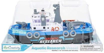 ArtCreativity Aquatic Research Vessel, BatteryOperated Toy Ship for Kids, Floats in Water, Floating Bathtub and Pool Toy for Boys and Girls, Best Birthday Gift for Children