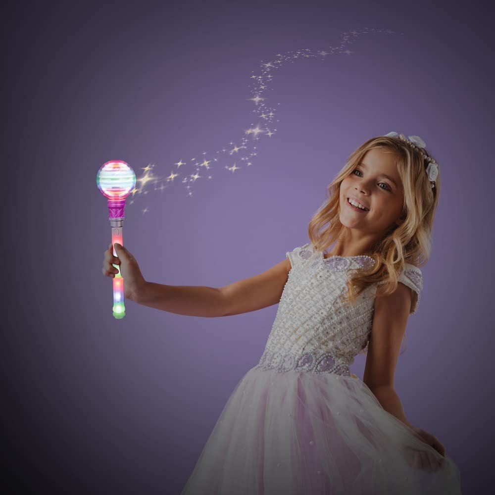 Spinning Magic Ball Wand, 14" LED Spin Toy for Kids with Batteries