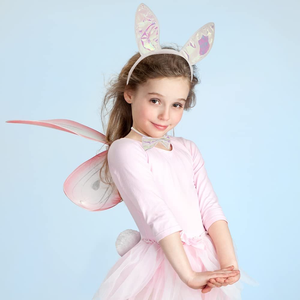 ArtCreativity Easter Bunny-Costume-Accessories, 3 Piece Set, Bunny Outfit with Plush Ears, Tail, and Bowtie, Bunny Ears Headband Set for Kids and-Adults-for Easter, Halloween, and Dress Up Fun